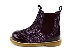 Angulus aubergine glitter boot with hole pattern